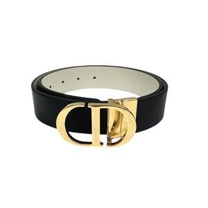 Dior 30 Montaigne CD Buckle Calfskin Brass Belt